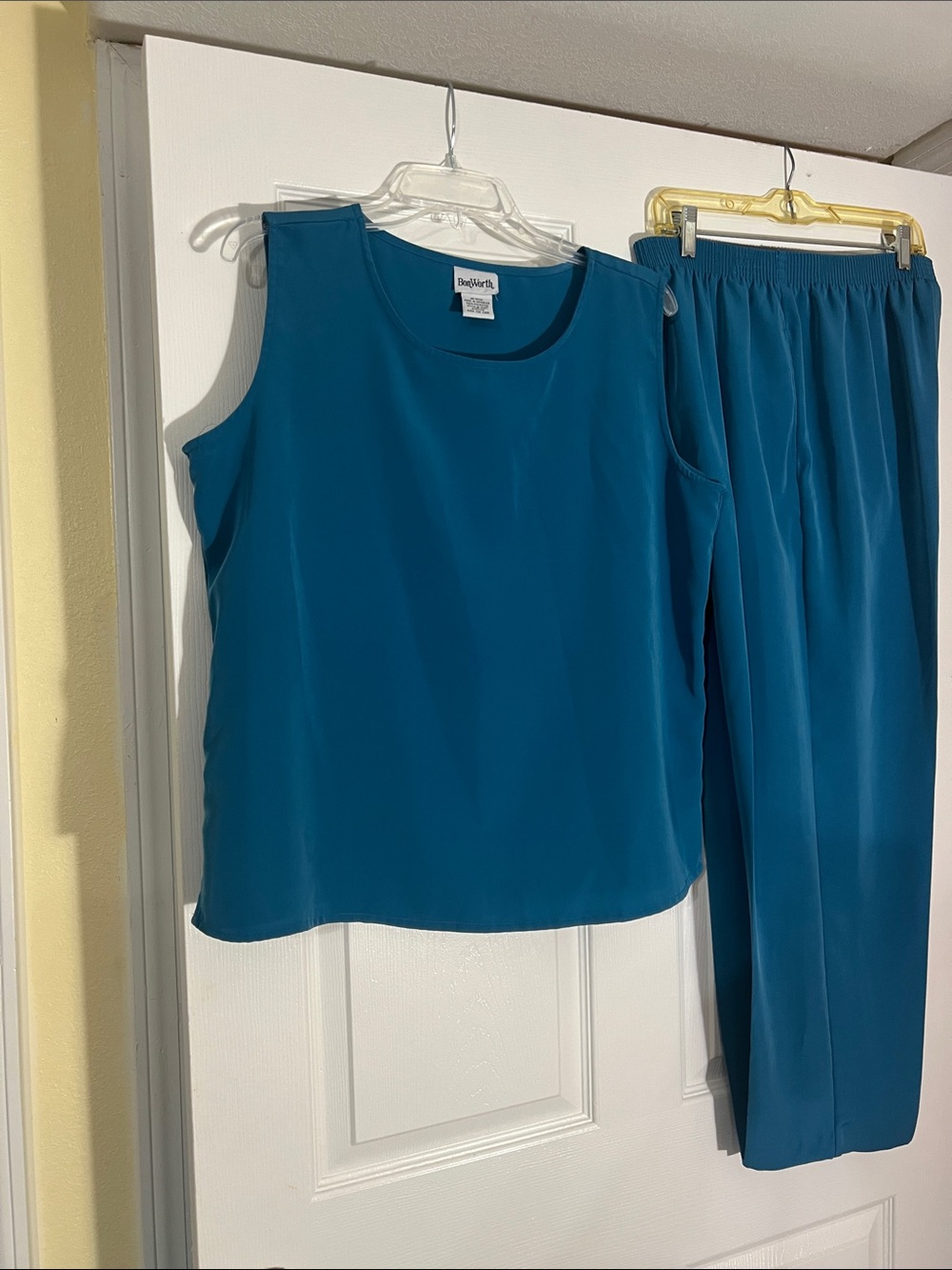 Bon Worth Teal Sleeveless Top & Elastic Waist Pants Set